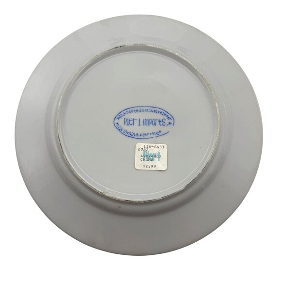 Vtg Himark Mandarin for Pier 1 Dinner Plates (2) Blue Wave Fan Pattern 9.75" - Picture 3 of 8